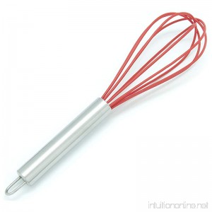 Freshware KT-130RD 10-Inch Brushed Stainless Steel Whisk with Silicone Covering - B00405W824